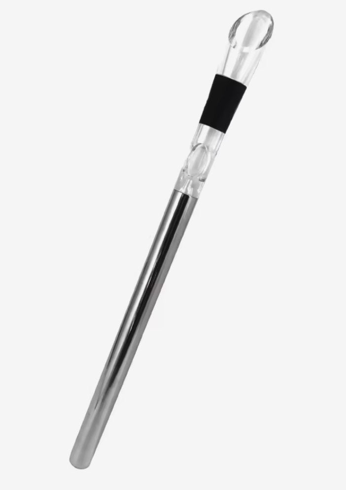 Preen Keeper: steel rod, collar and clear spout