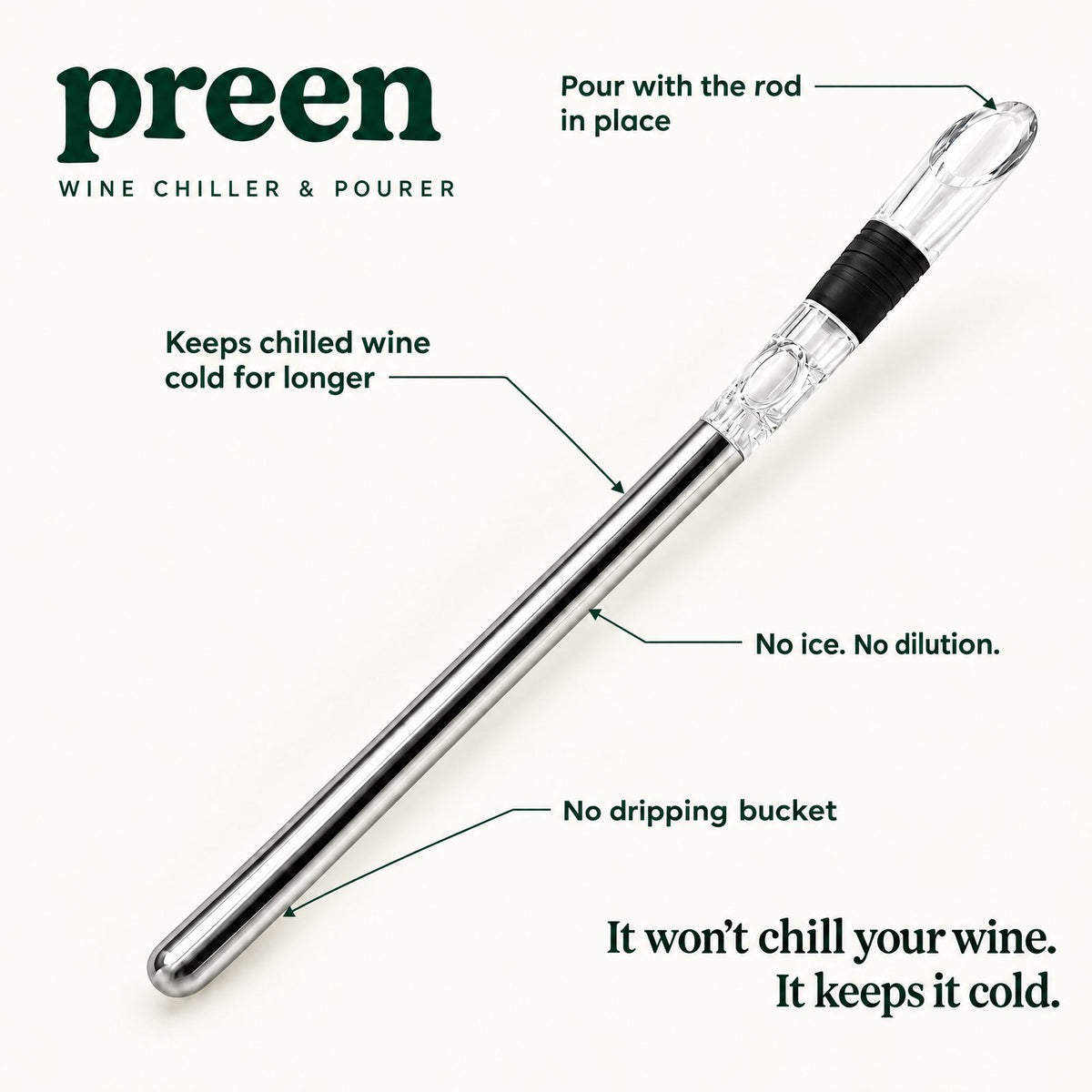 Preen Keeper wine chiller and pourer